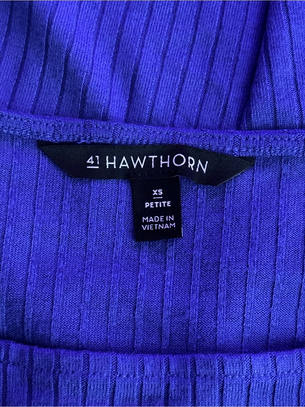 41 Hawthorn | Ribbed Tank Top | Sleeveless Stretch Knit | XS Petite - Picture 4 of 6